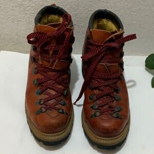 Vibram Boots Womens 6.5  Hiking Climbing Combat Boot Ankle Brown Leather